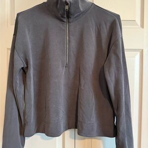 Athleta Gray Quarter-Zip Top
